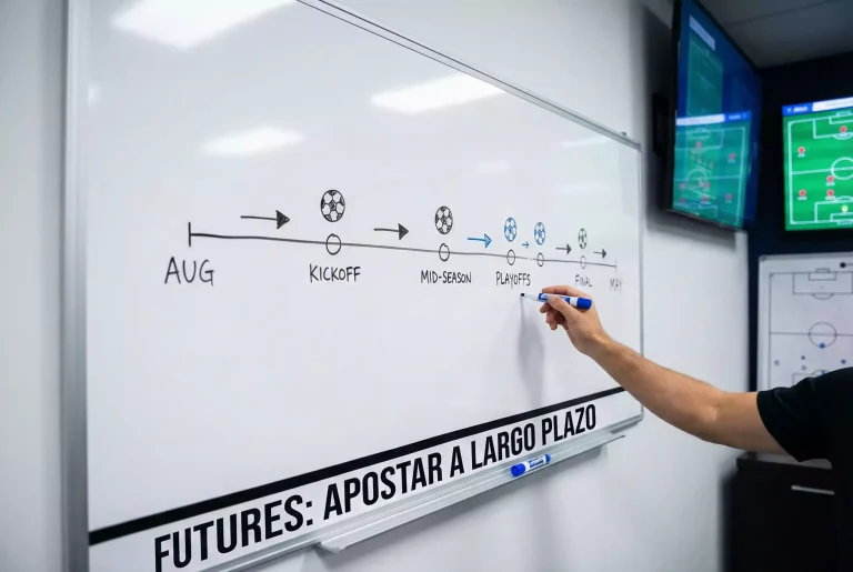 Línea de tiempo de una temporada de LaLiga dibujada en una pizarra con marcadores de partidos clave
